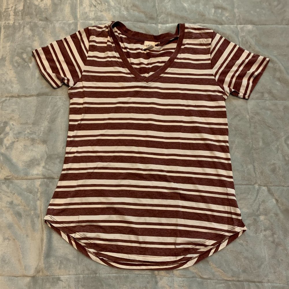 Medium Striped Rosy Pink V-Neck from Lucky Brand